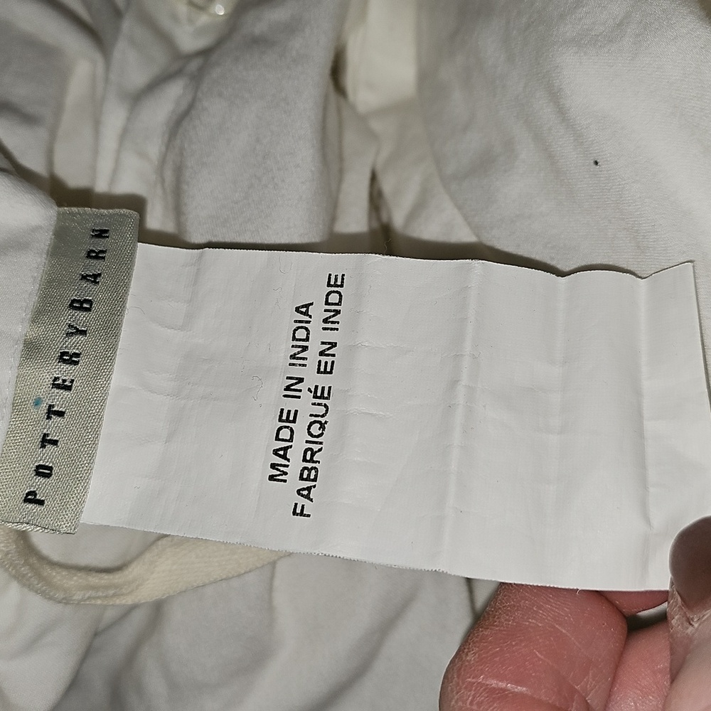 Final $! Pottery Barn Creamy White King Cal King Duvet Egyptian Cotton - Picture 12 of 14